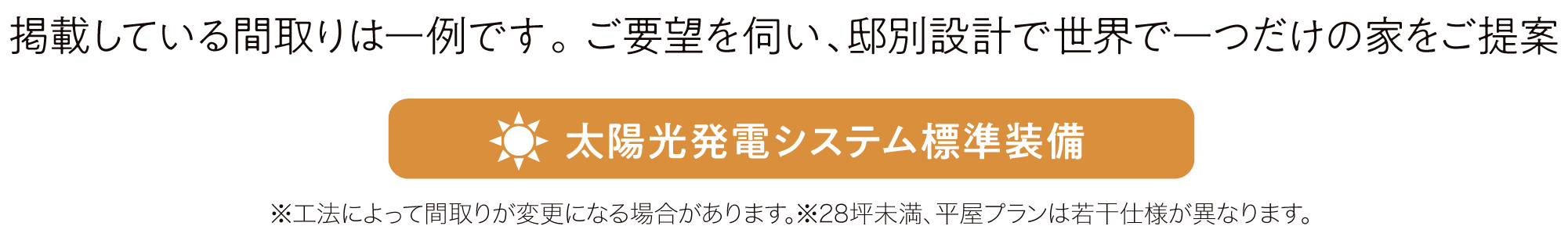 掲載している間取りは一例です。ご要望を伺い、邸別設計で世界で一つだけの家をご提案