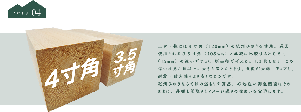 4寸角材を使用